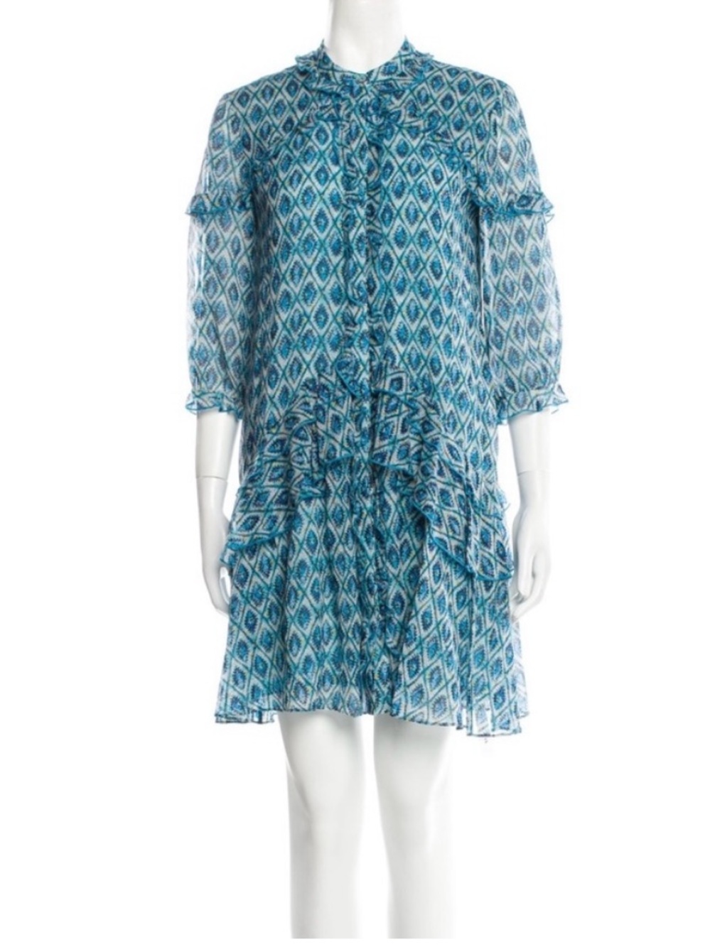 Saloni Tilly Silk Ruffle Mini Dress 4
